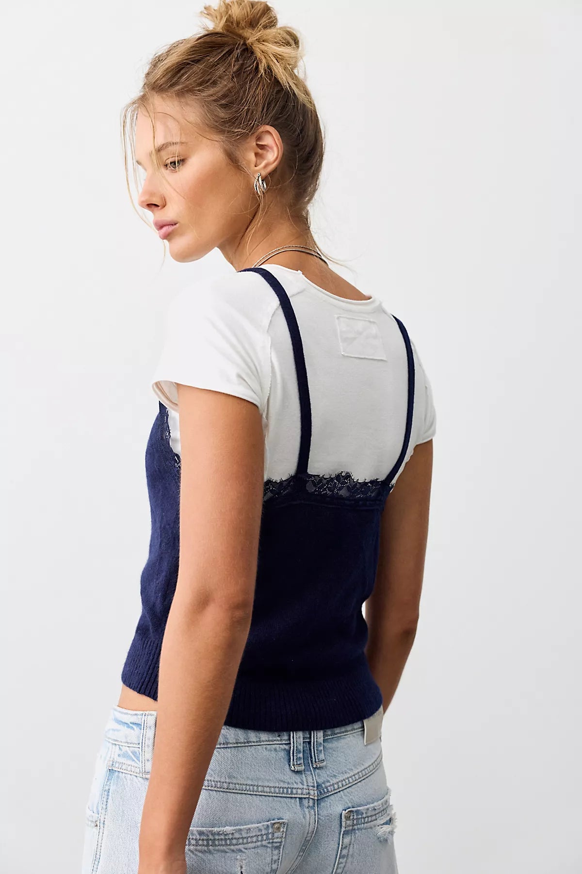 Lace Cashmere Tank Top