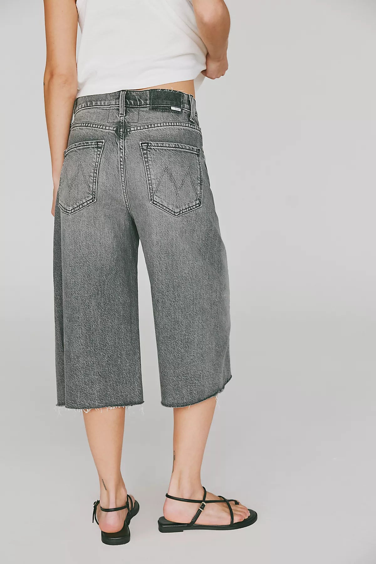 MOTHER The Whole Lot Zip Twist Fray Shorts