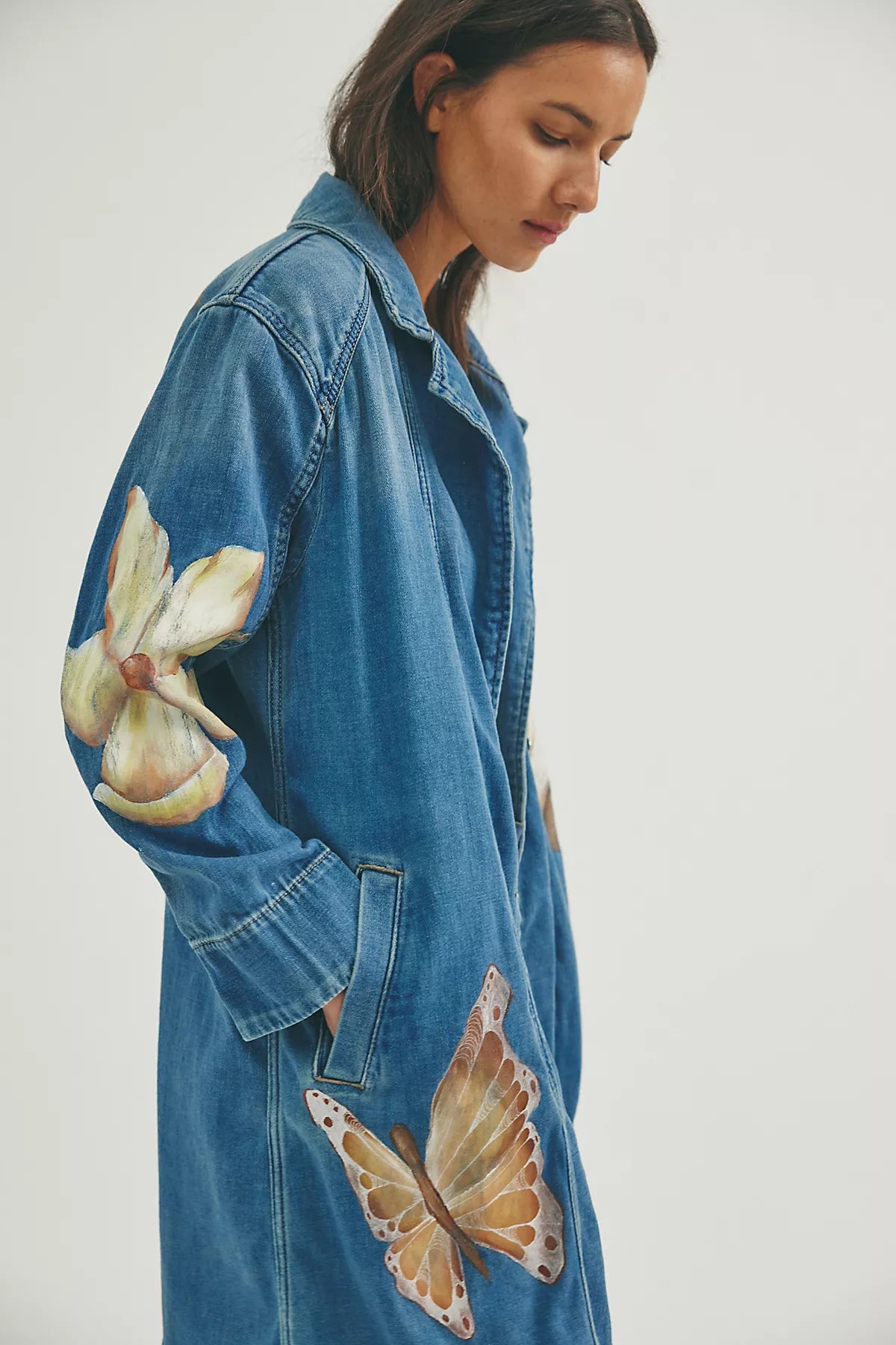 FP X Juliet Johnstone Hand-Painted Monique Denim Duster