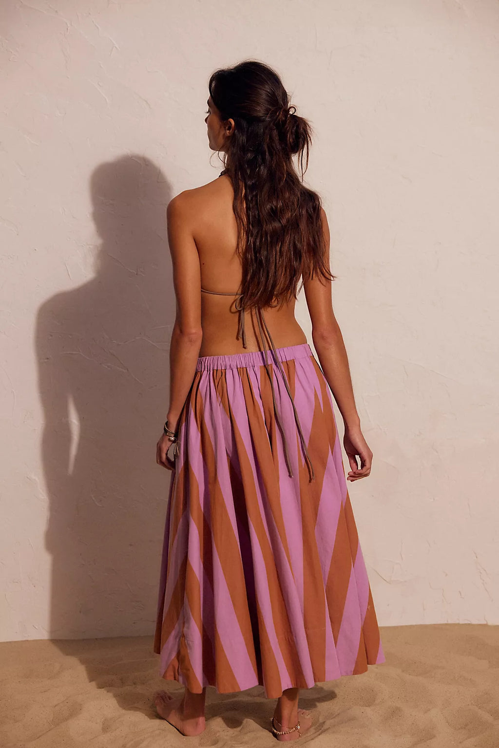 Lowen Striped Midi Skirt