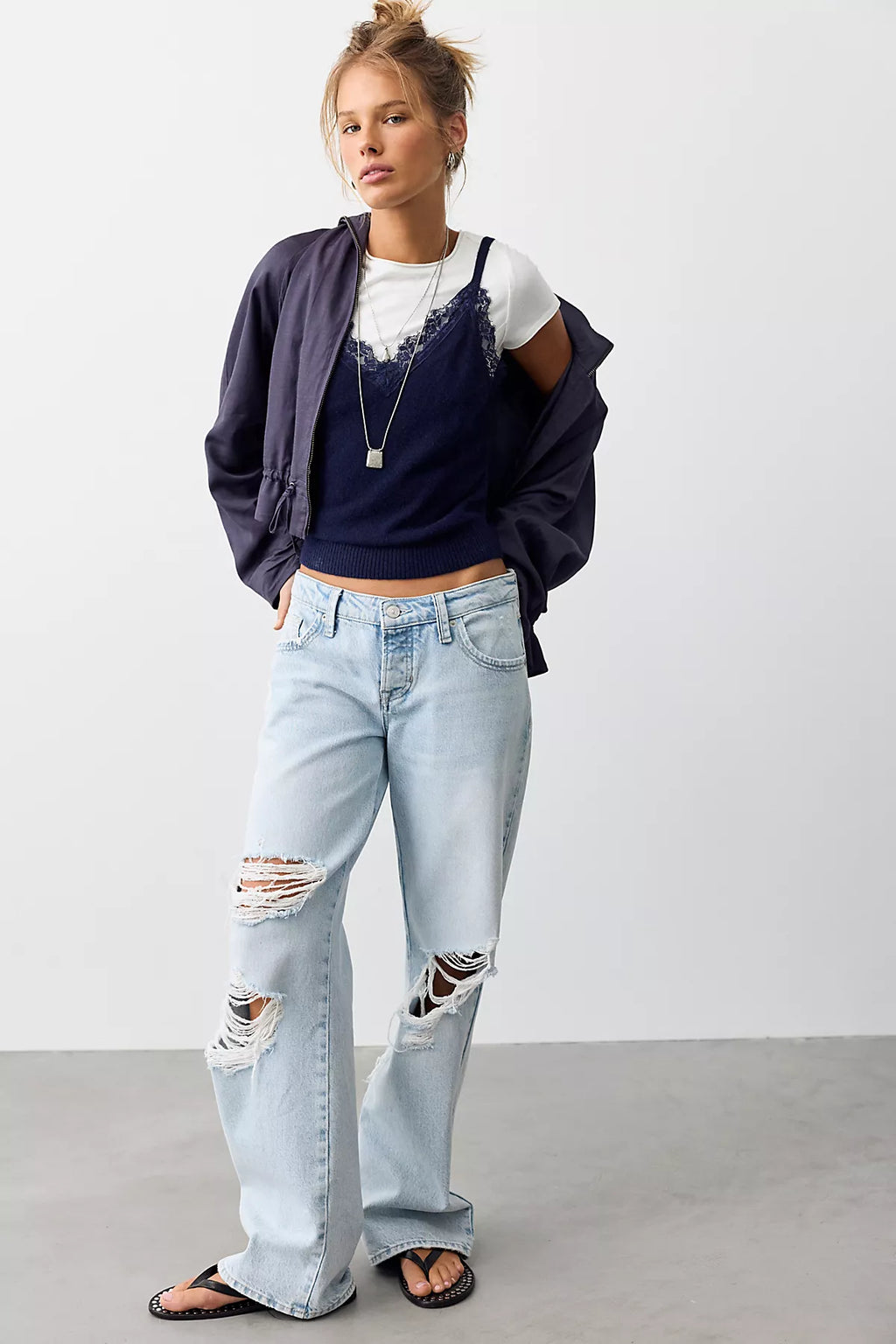 Lace Cashmere Tank Top