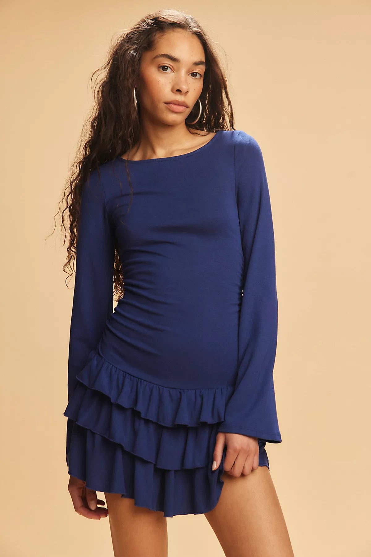 Good Feels Ruffle Long-Sleeve Mini Dress
