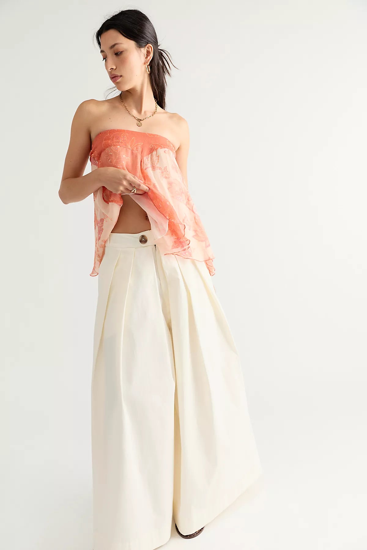 Cleo Mixed Print Tube Top