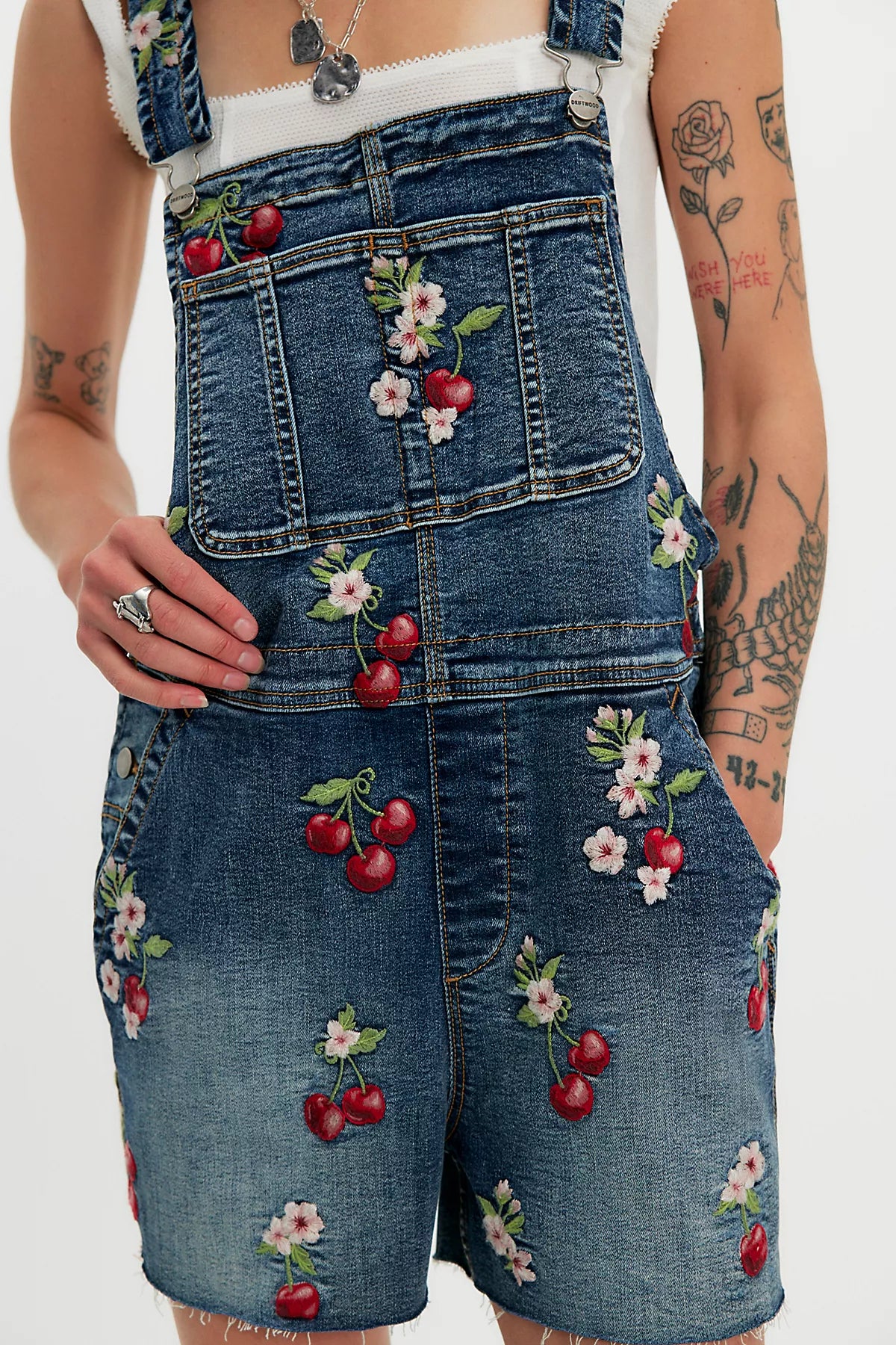 Driftwood Embroidered Shortalls