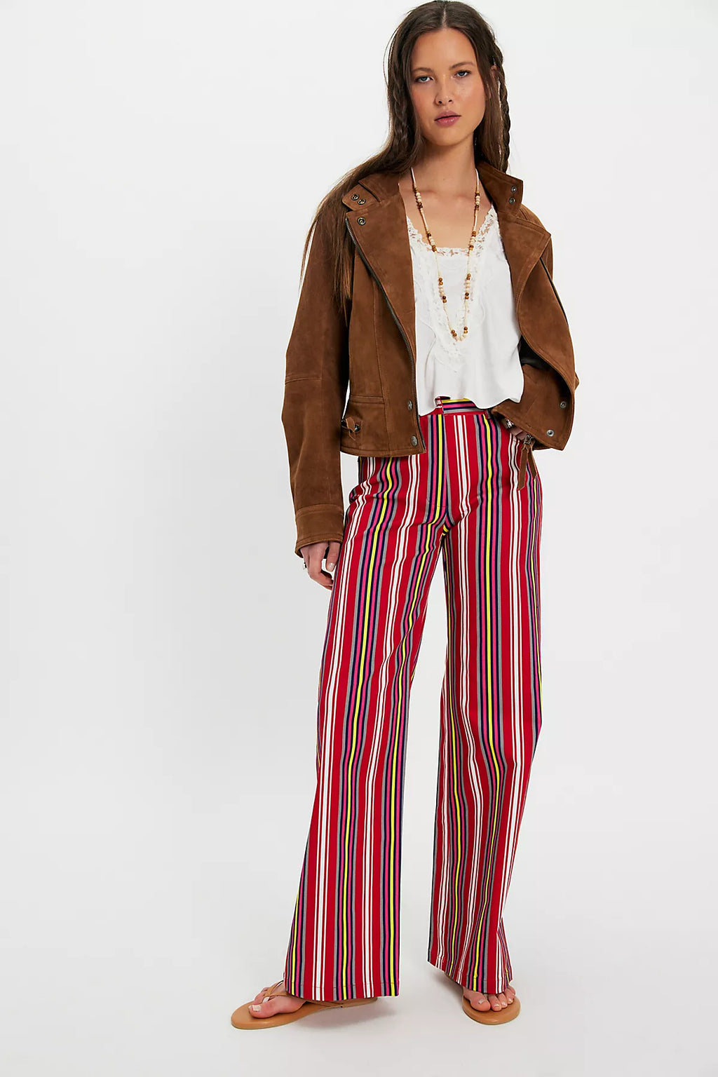 Laagam Leroy Red Striped Twill Pants