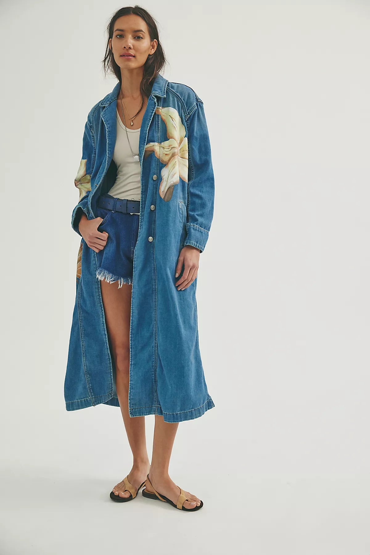 FP X Juliet Johnstone Hand-Painted Monique Denim Duster