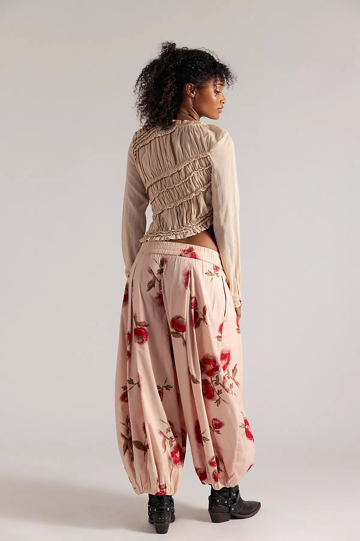 Moonflower Printed Pull-On Balloon Pants