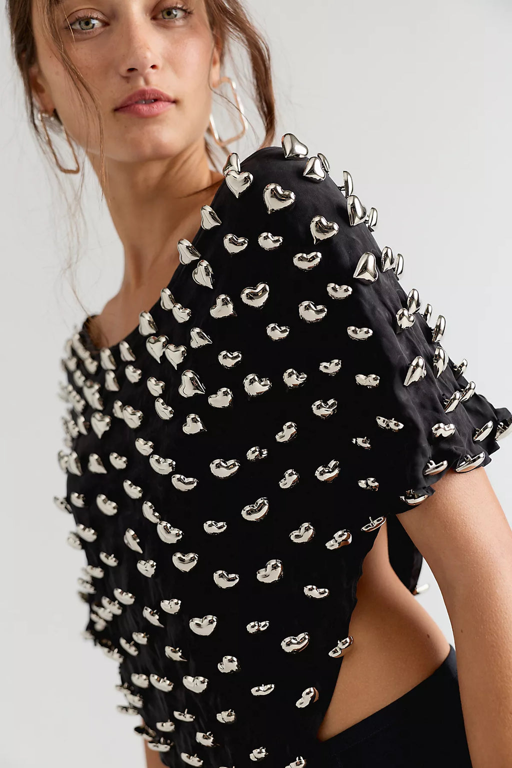 Heart Charm Cropped Poncho