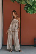 Corfu Striped Cotton-Linen Set