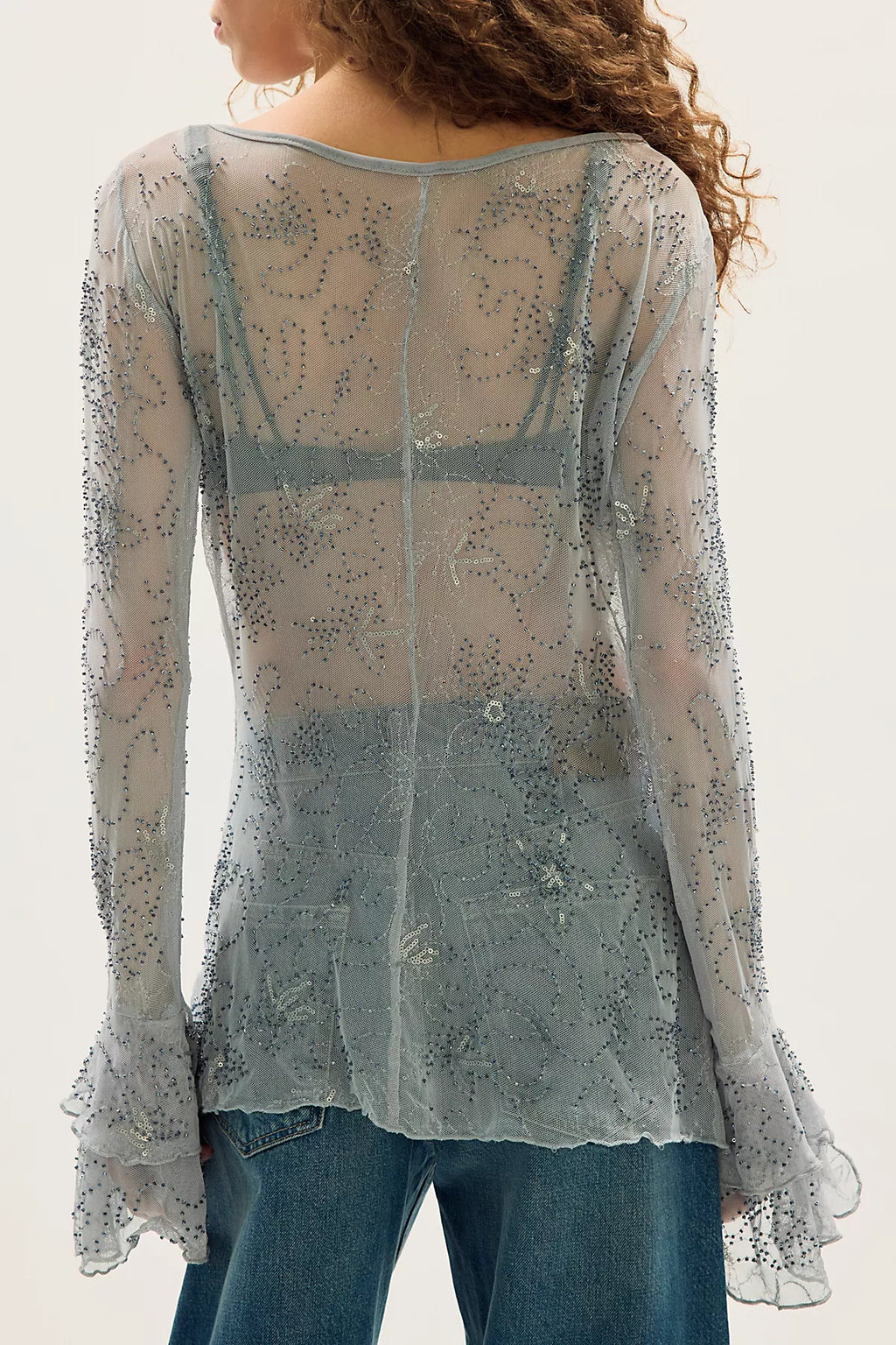 One Night Out Long Sleeve Embellished Top