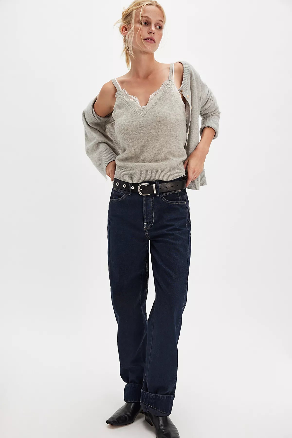 Lace Cashmere Tank Top