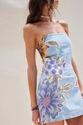 Flower Patch Denim Mini Dress