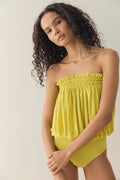 Norma Kamali Strapless Peasant Bodysuit