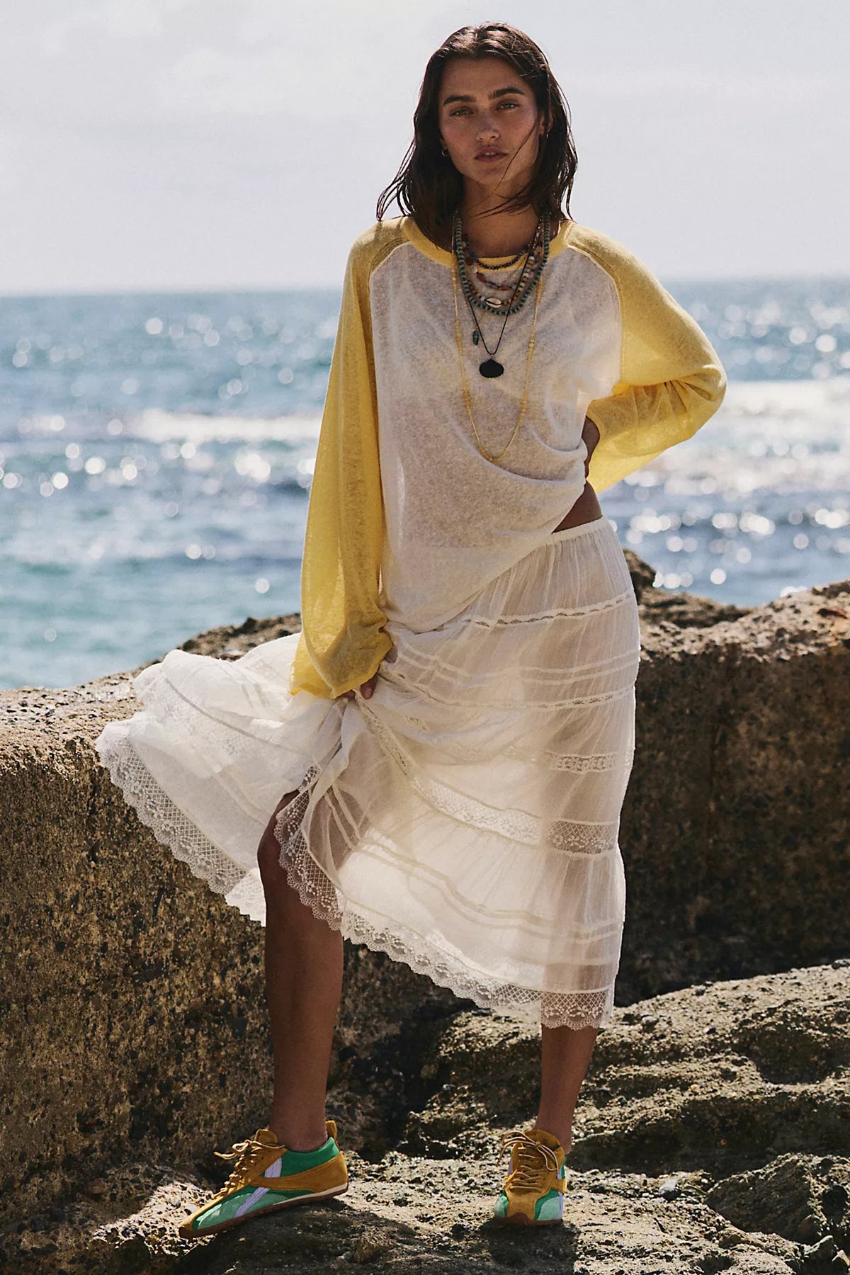 FP One Lily Lace Midi Skirt