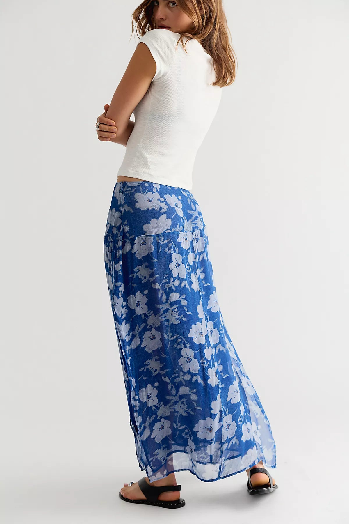 Karis Crinkle Midi Skirt