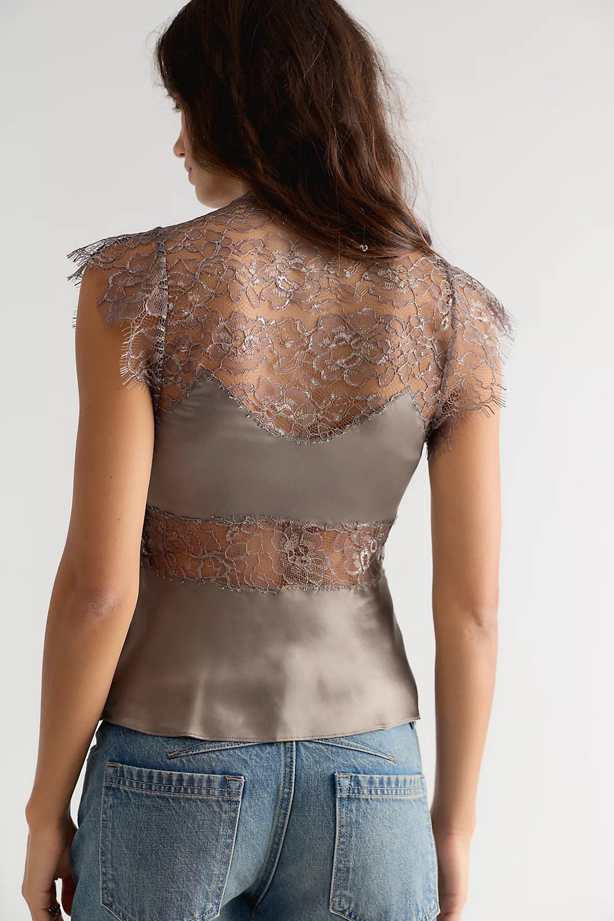 LoveShackFancy Verelle Silk-Blend Lace Top
