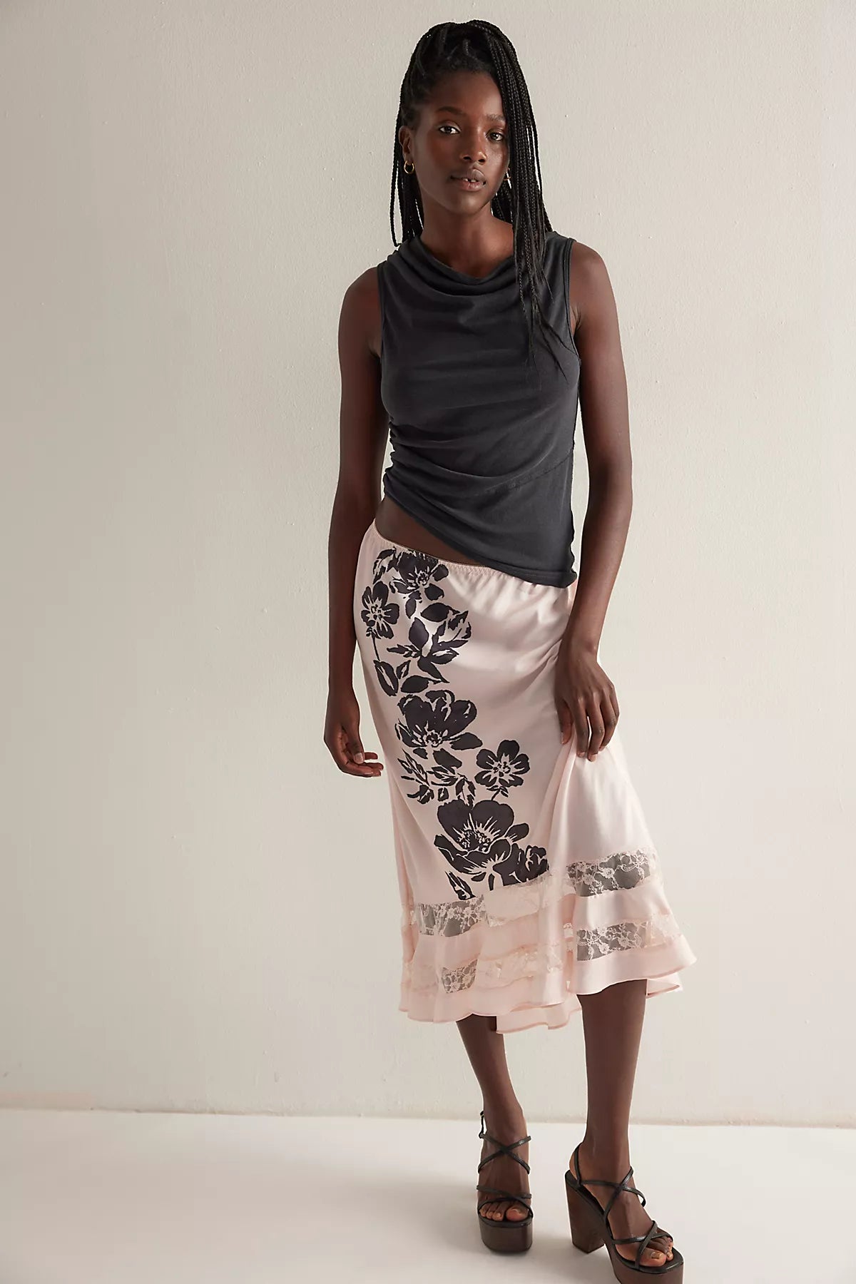 Long Lost Lover Printed Maxi Slip Skirt