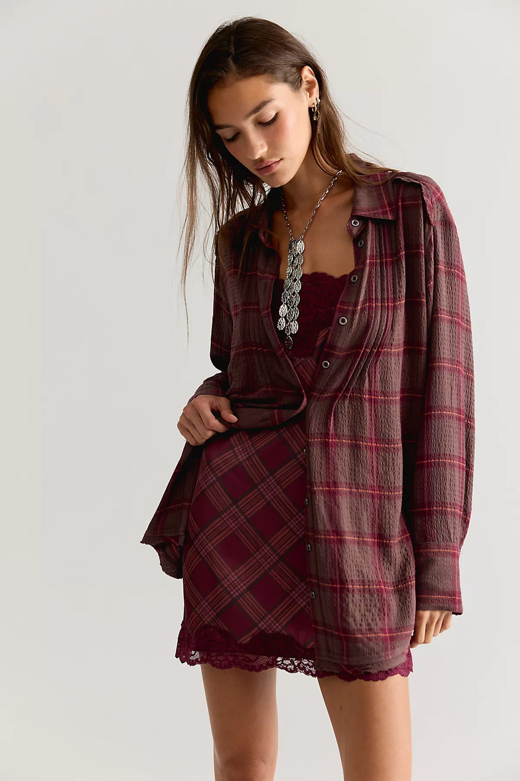 Canal Street Plaid Slip Dress Set
