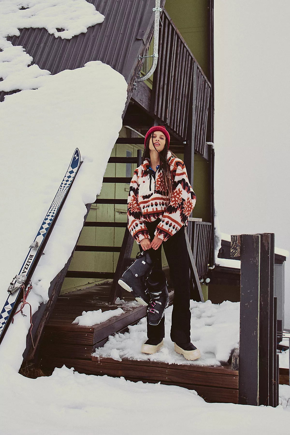 Hit The Slopes Printed Fleece Pullover