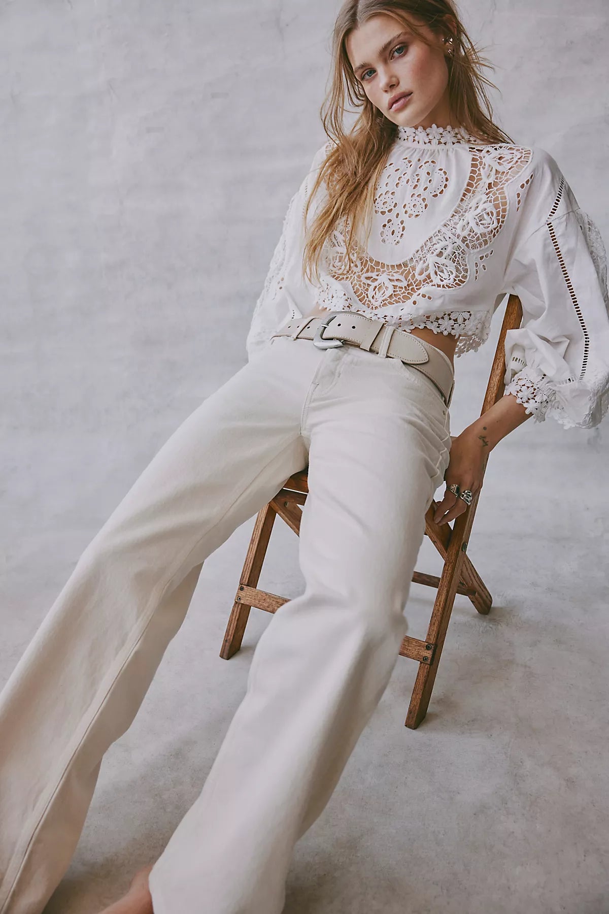 Hannah Embroidered Cutwork Top