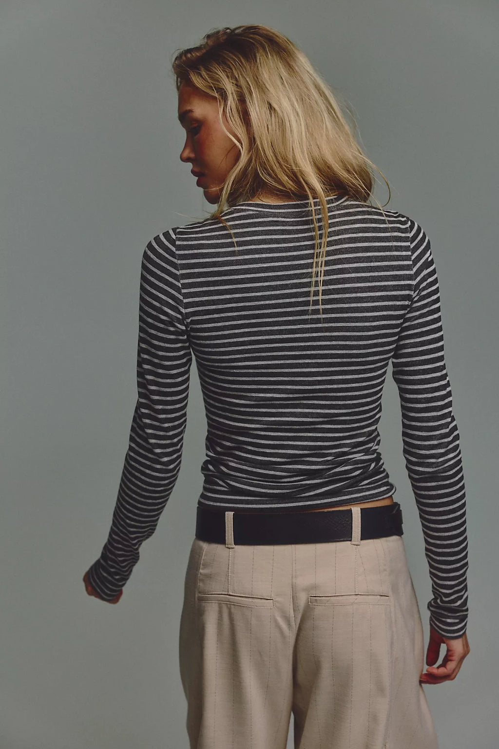 Just Enough Stripe Crew Neck Long Sleeve