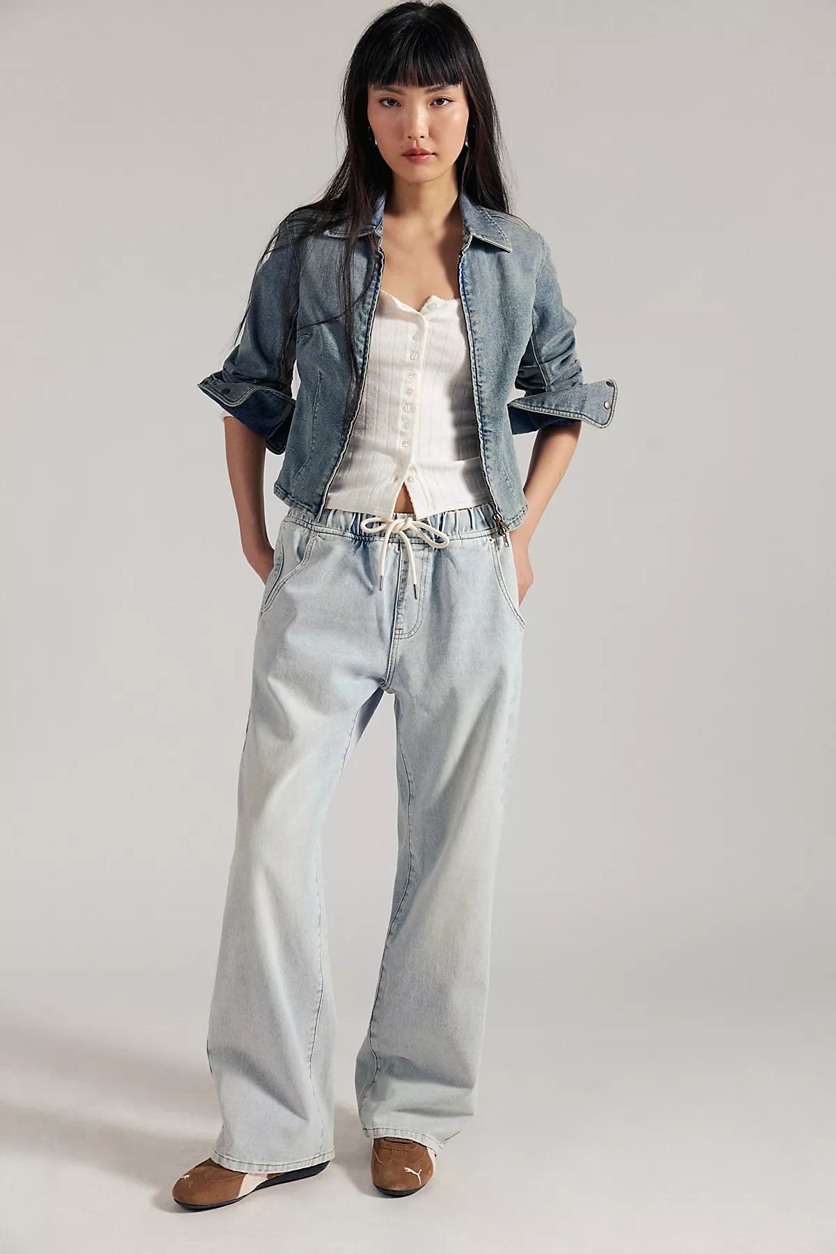 OneTeaspoon Roadhouse Wide-Leg Drawstring Jeans