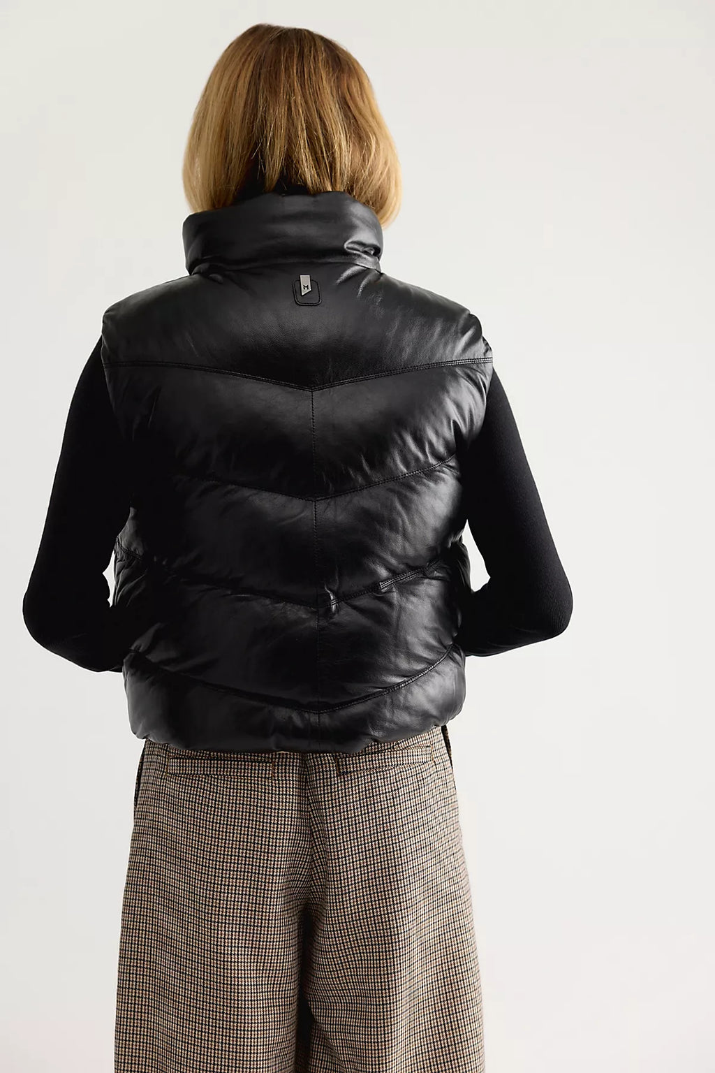 Mauritius Ellen Reversible Funnel-Neck Leather Puffer Vest