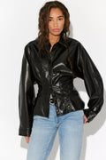 AGOLDE Devon Vegan Leather Button Down
