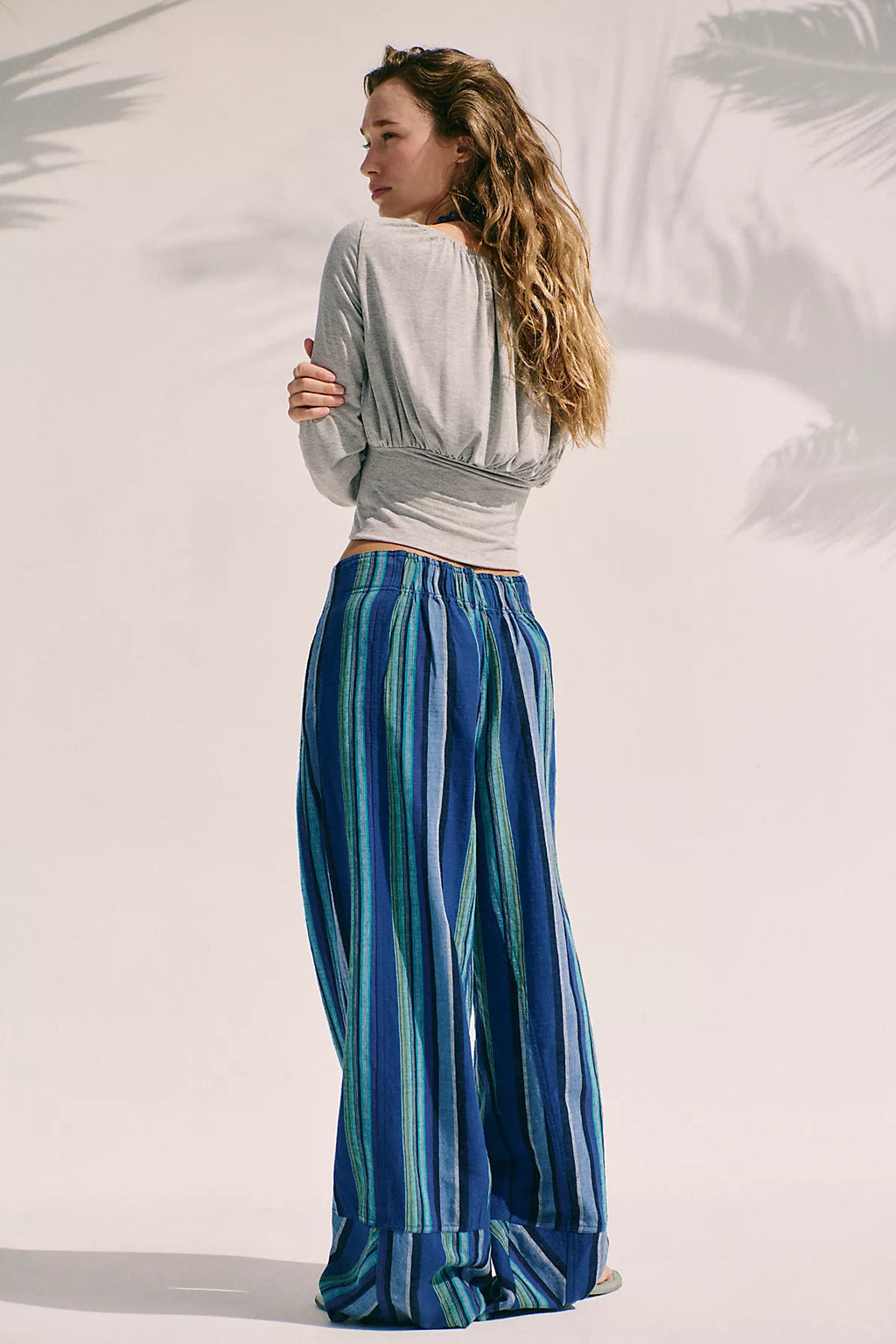Day's End Linen Striped Pull-On Pants