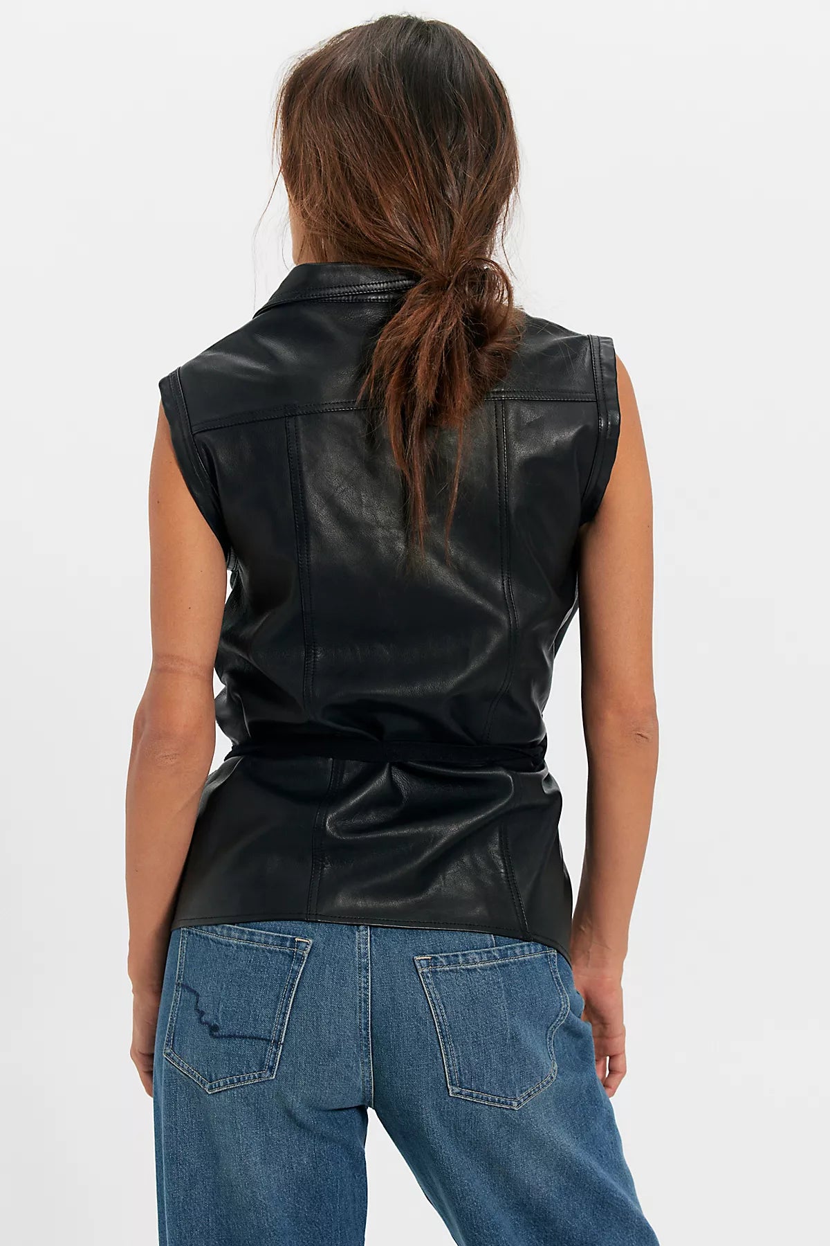 Nicholas K Sleeveless Leather Roux Top