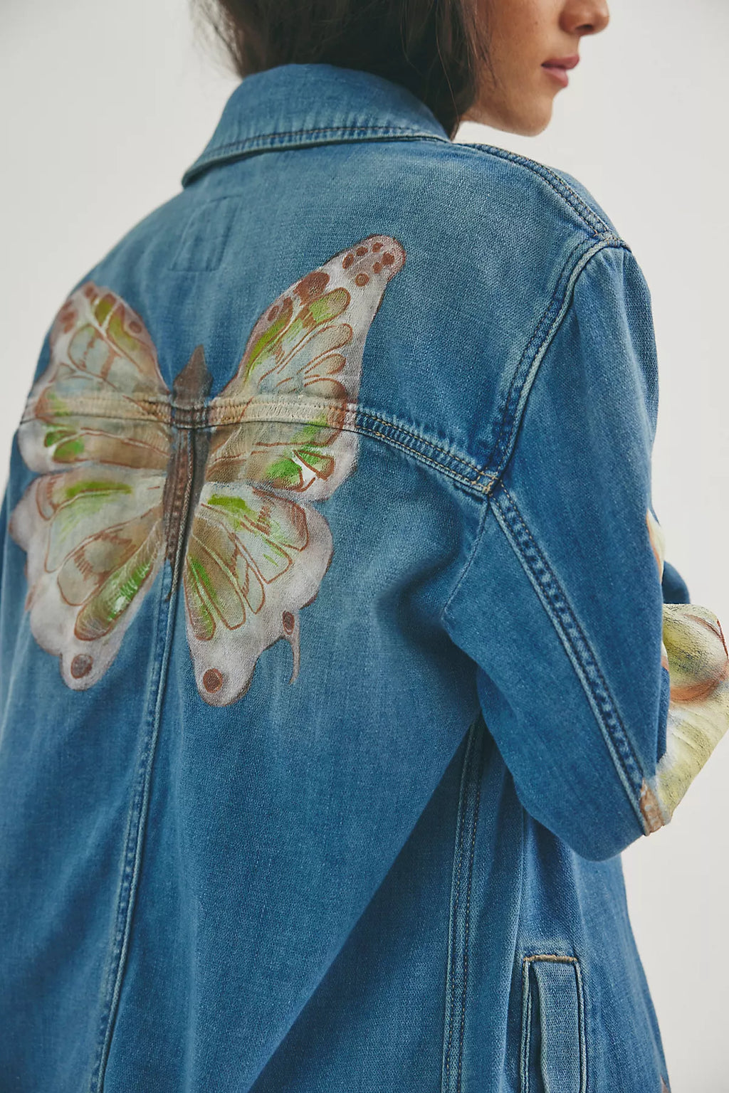 FP X Juliet Johnstone Hand-Painted Monique Denim Duster