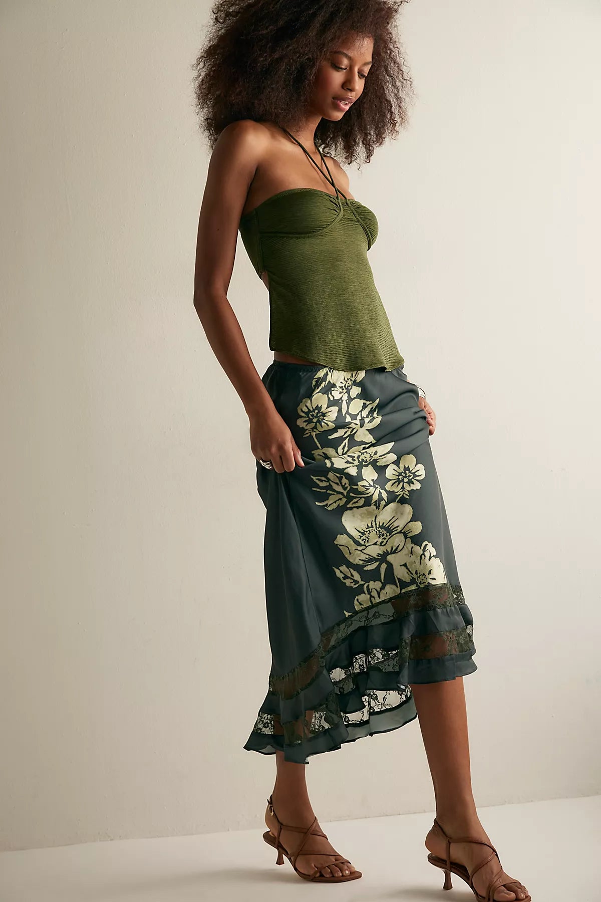 Long Lost Lover Printed Maxi Slip Skirt