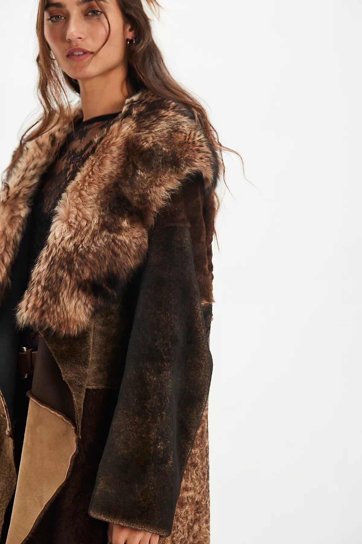 Nigel Preston Patched Suede Coat