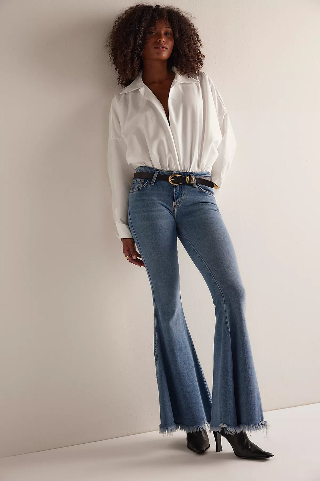 Norma Kamali Super Oversized Boyfriend Shirt Bodysuit