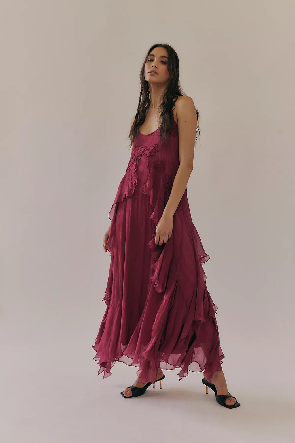 Nigel Preston Floating Angel Chiffon Maxi Dress