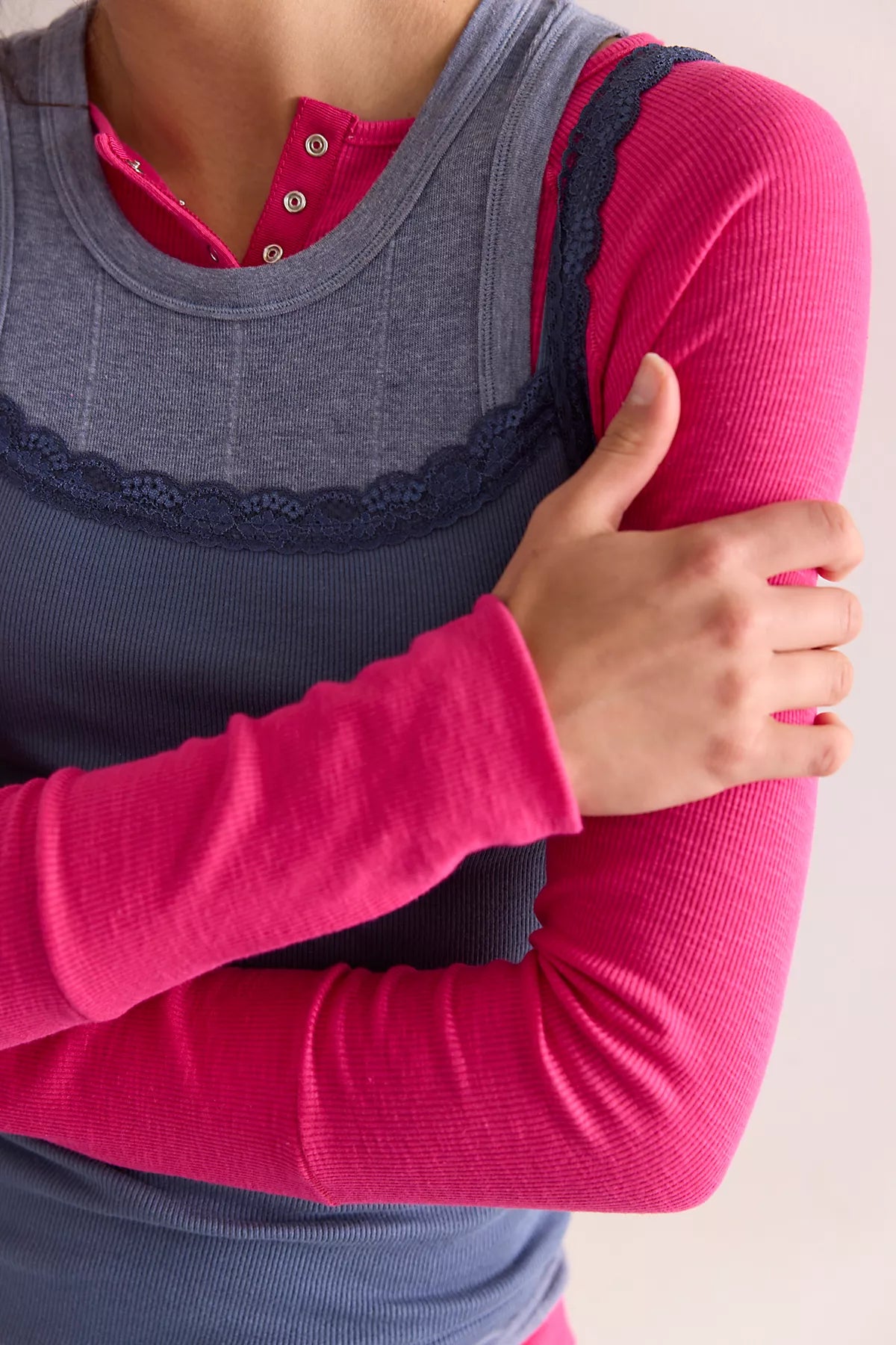 Keeping It Light Ribbed Henley