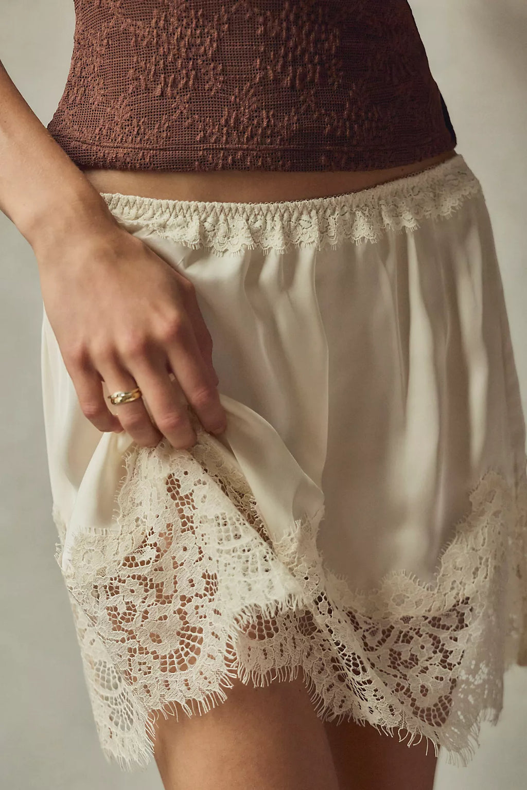 Meet Me In The Middle Mini Slip Skirt