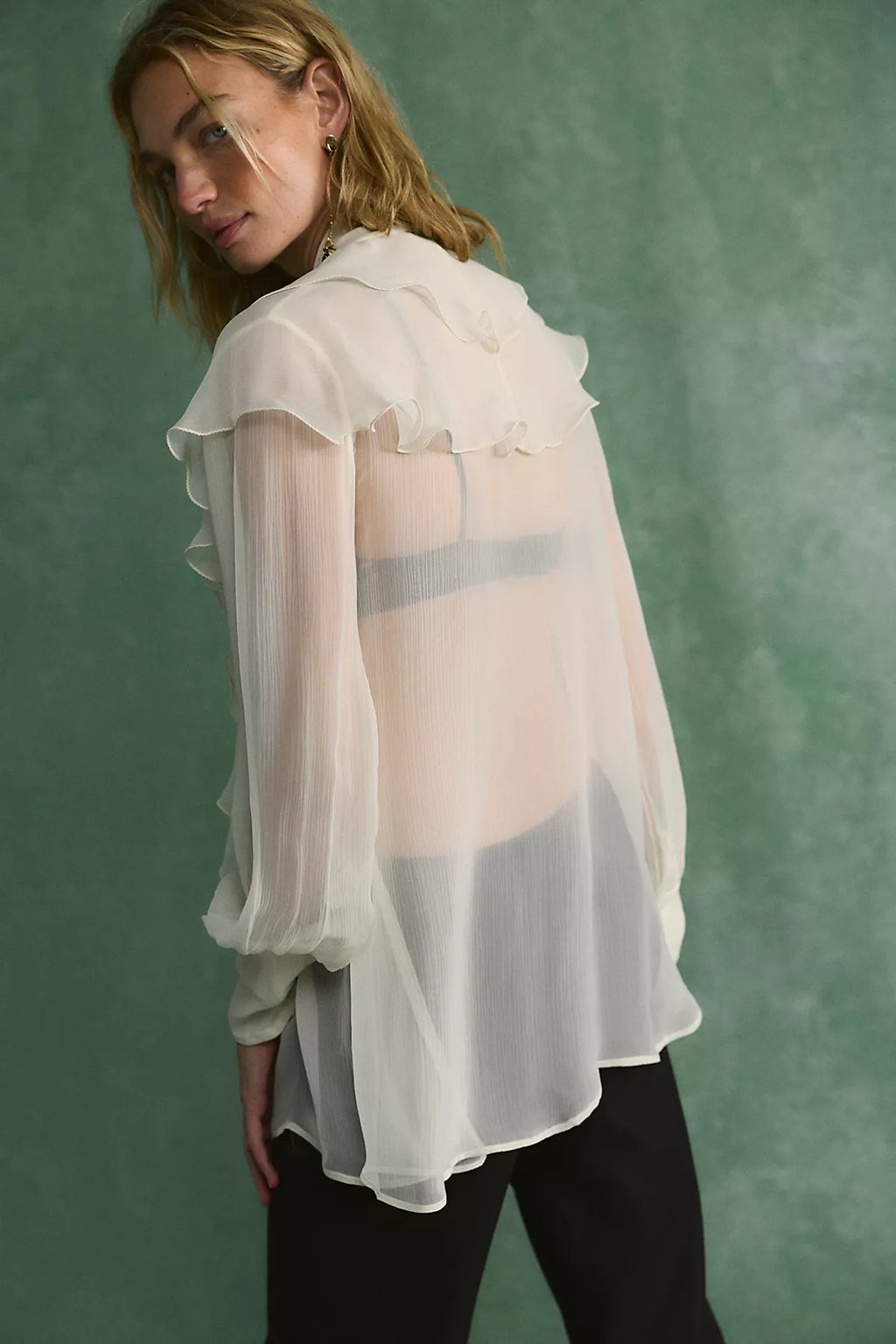 Nigel Preston Chiffon Ruffle Tunic
