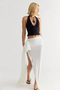 Norma Kamali Diana Bow Long Skirt
