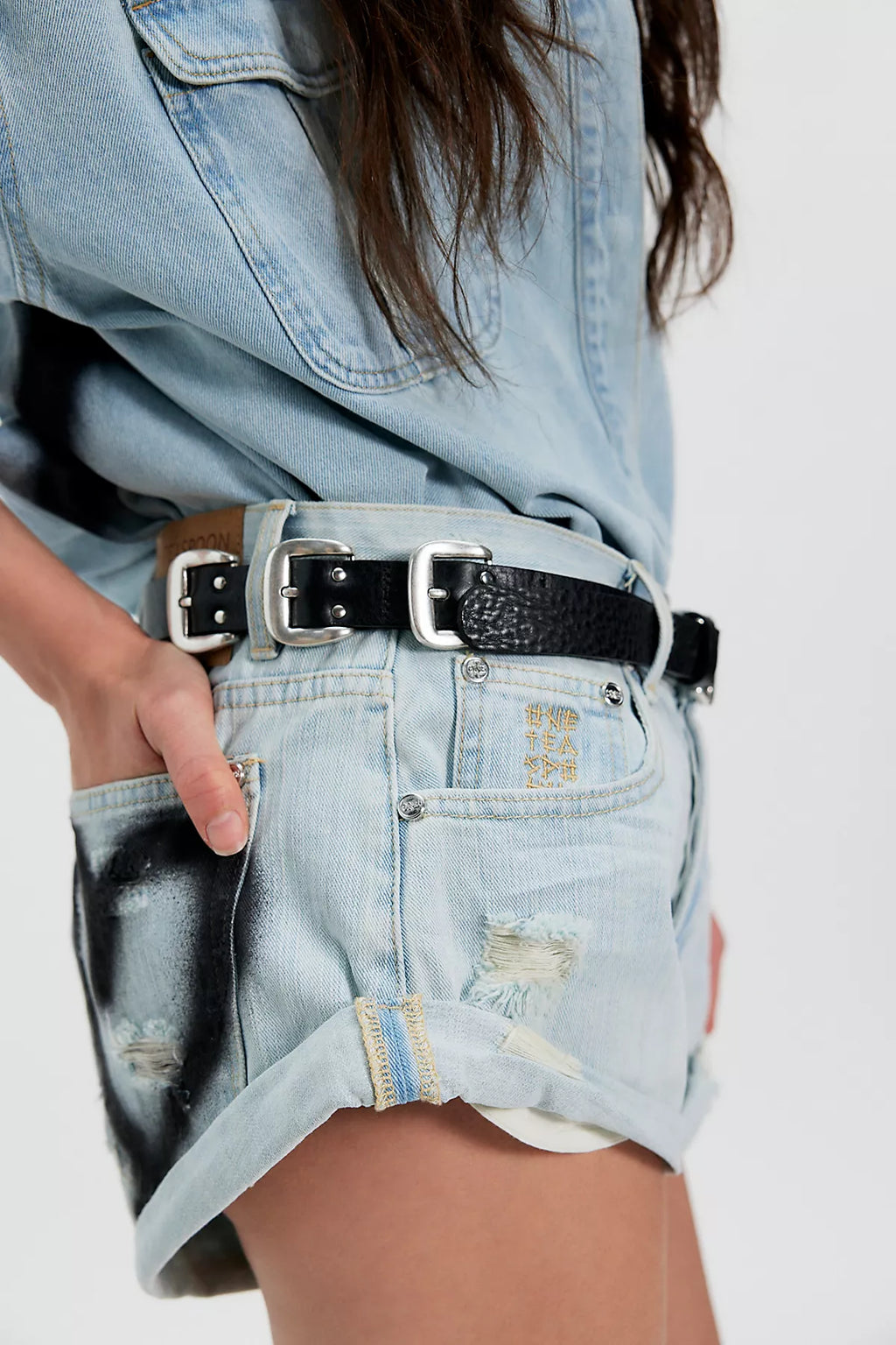 OneTeaspoon Bandits Printed Low-Waist Shorts