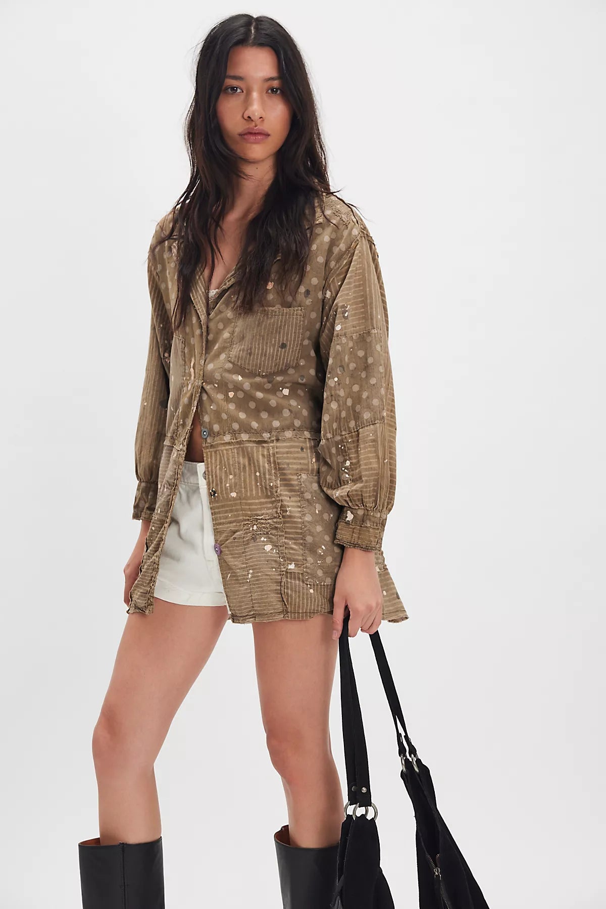 Magnolia Pearl Patchwork Polka Smock Top