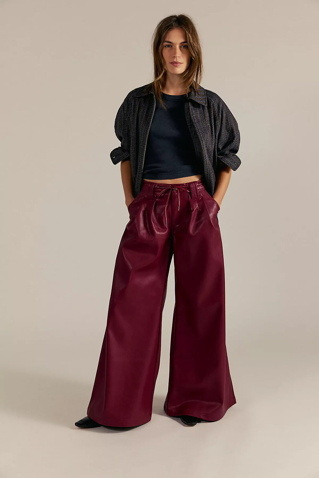 Julien Wide Leg Vegan Leather Pants