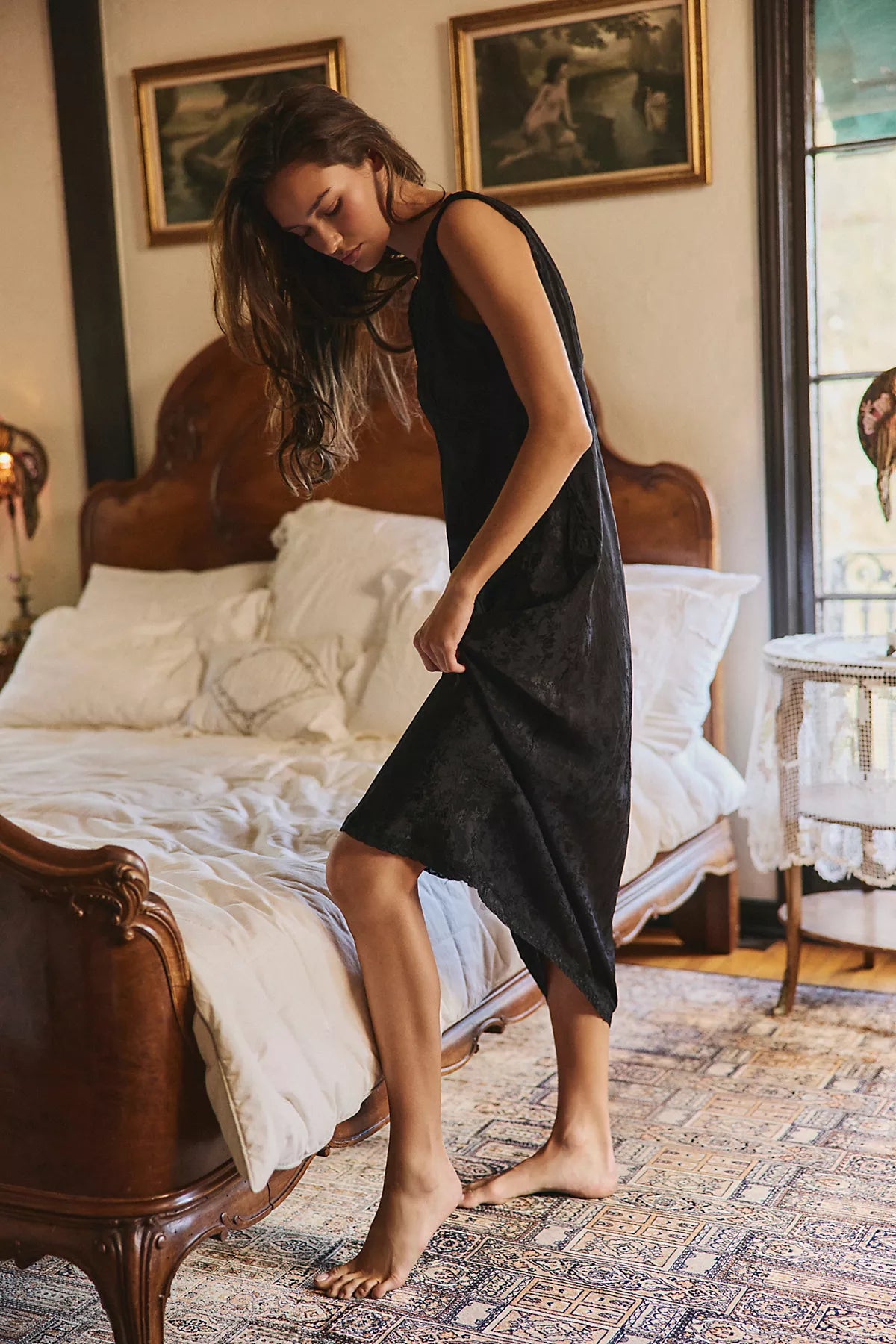 Me With You Satin Midi Slip Dress