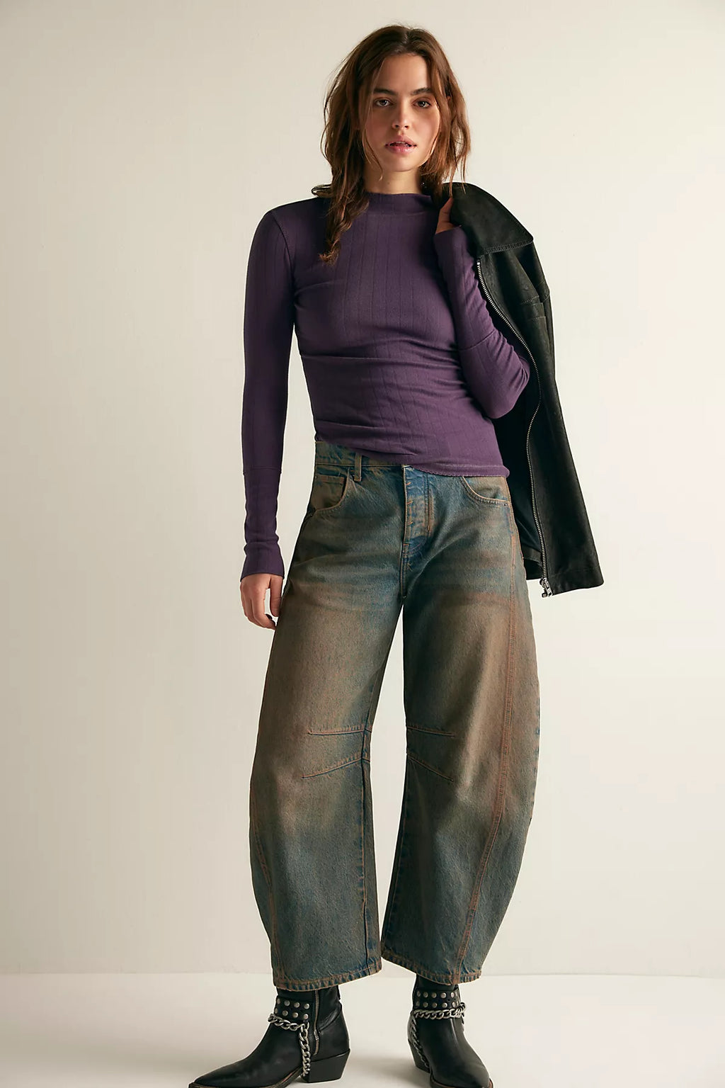 End Game Pointelle Mock Neck Long Sleeve