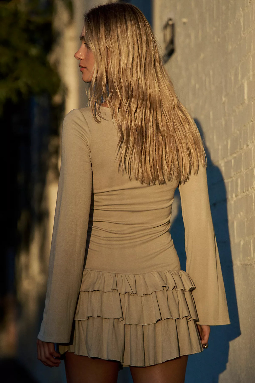 Good Feels Ruffle Long-Sleeve Mini Dress