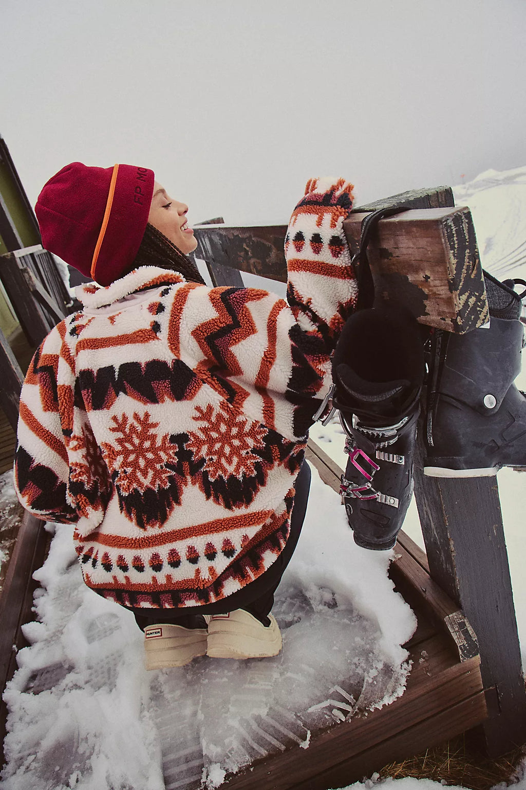Hit The Slopes Printed Fleece Pullover