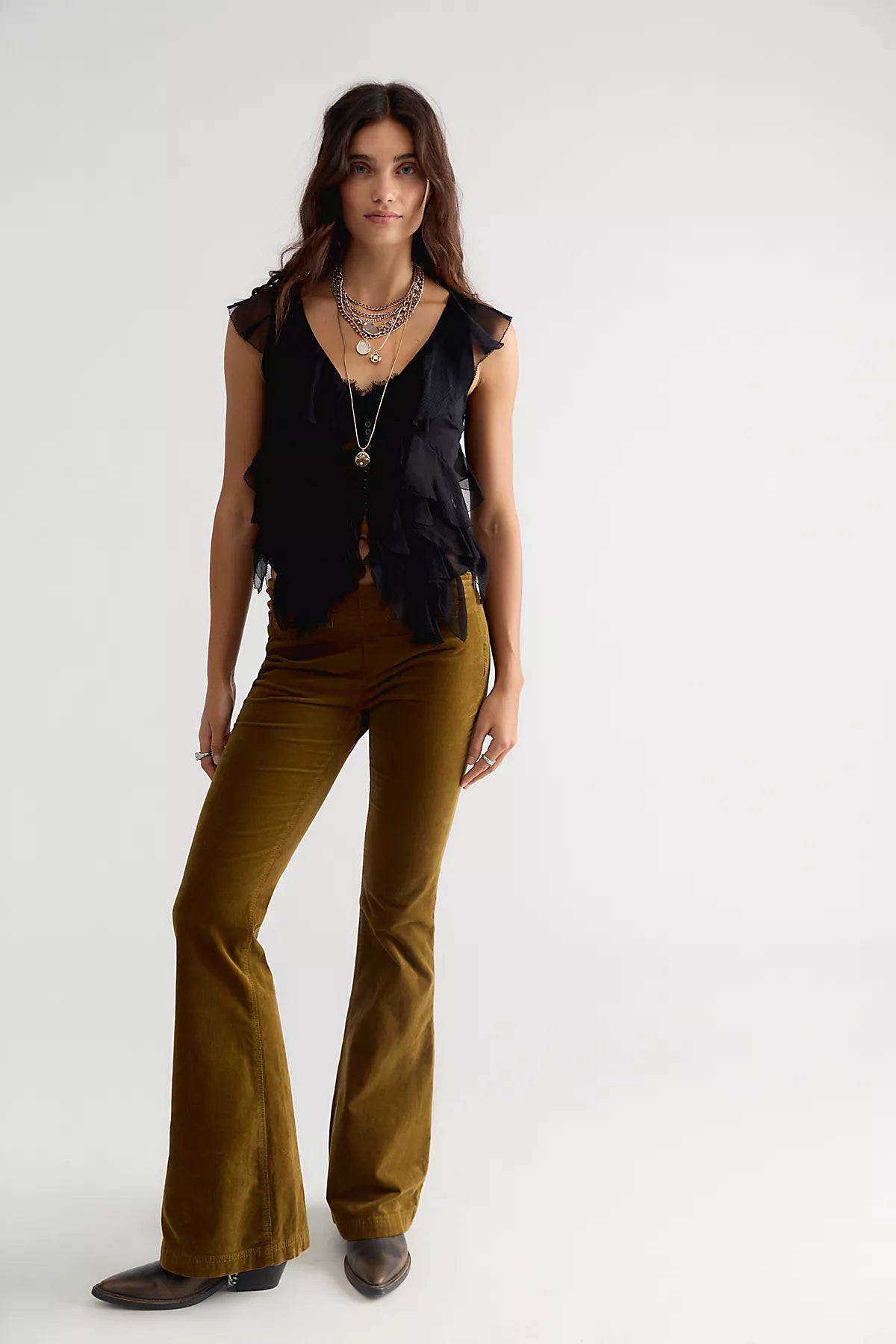 LoveShackFancy Elvareen Silk Ruffle Top