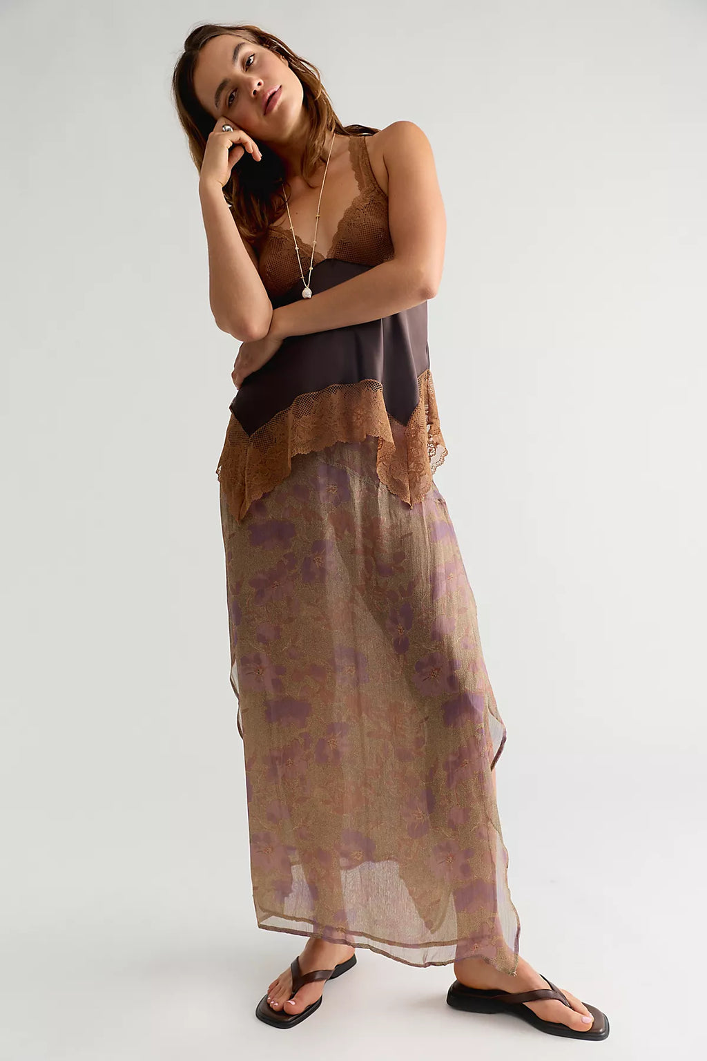 Karis Crinkle Midi Skirt