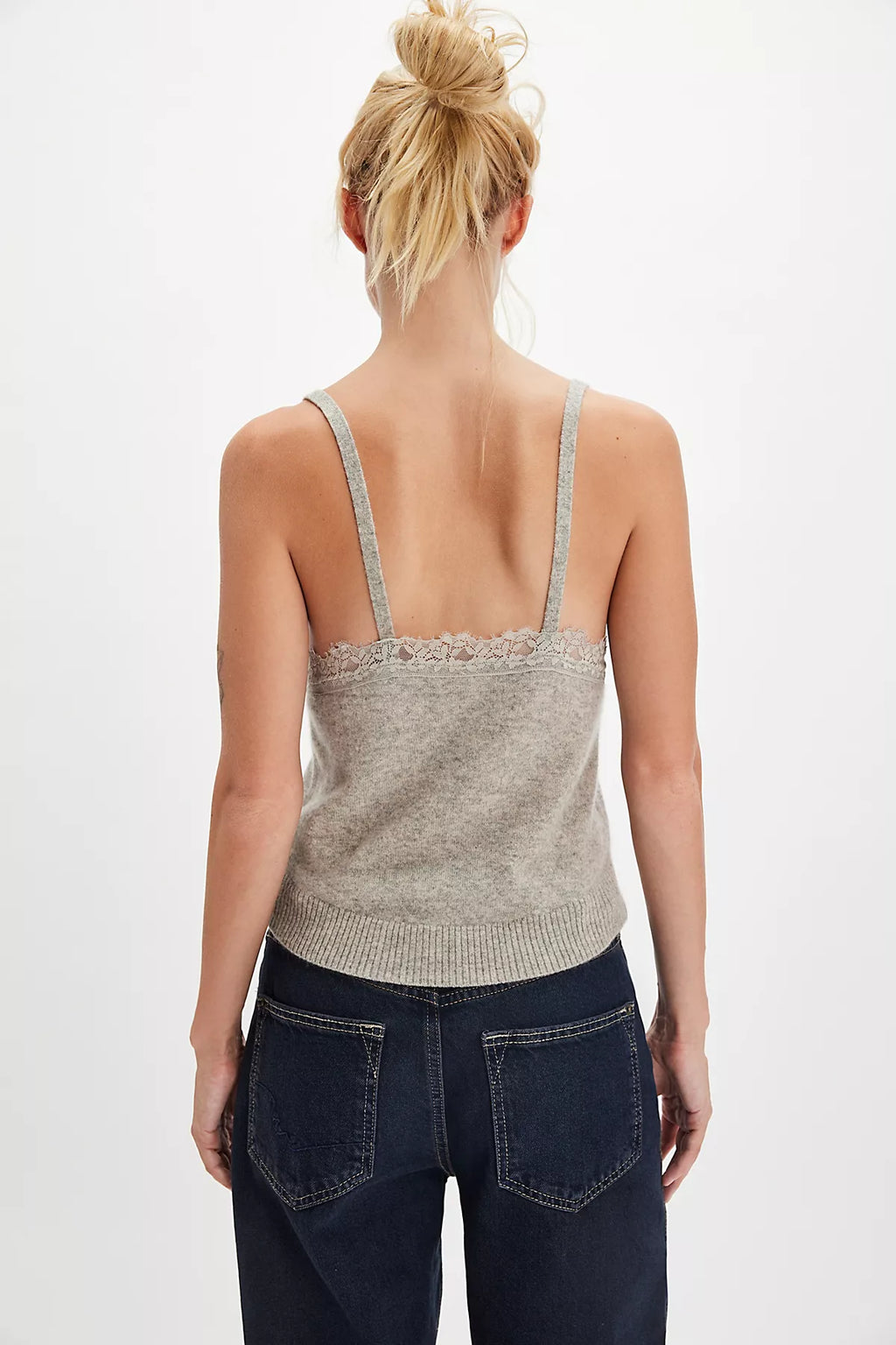 Lace Cashmere Tank Top