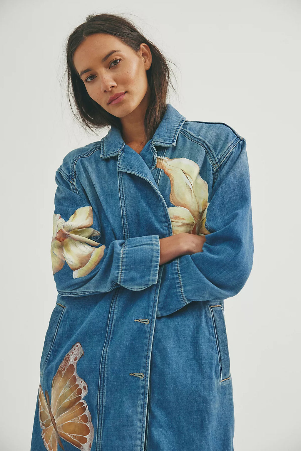 FP X Juliet Johnstone Hand-Painted Monique Denim Duster